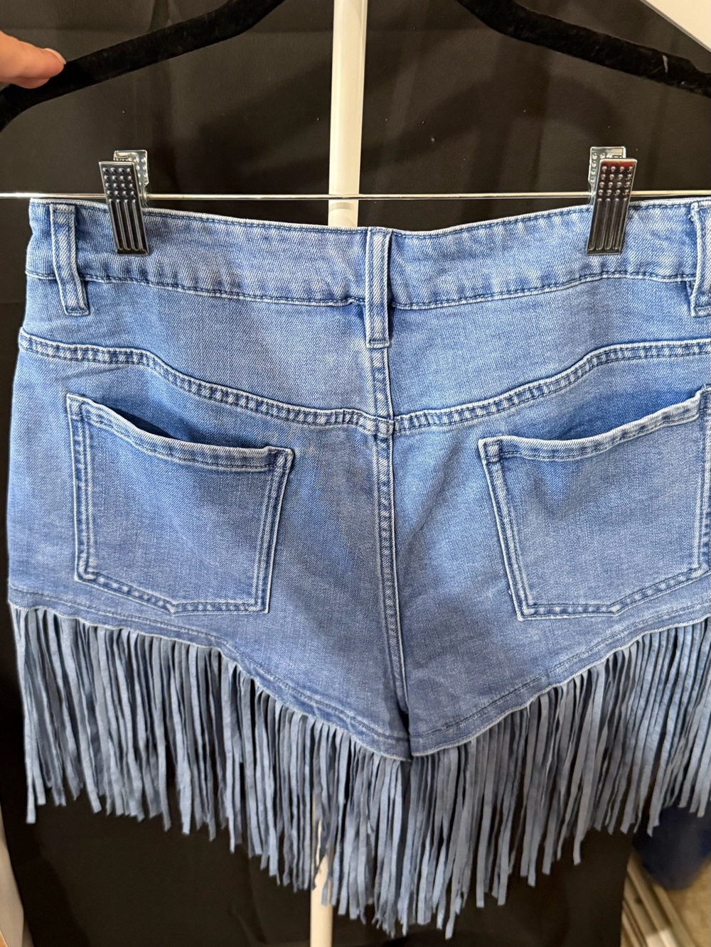 Light Blue Washed Denim Mini Shorts - Picture 2 of 7